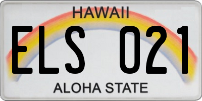 HI license plate ELS021