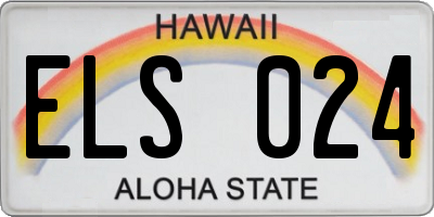 HI license plate ELS024