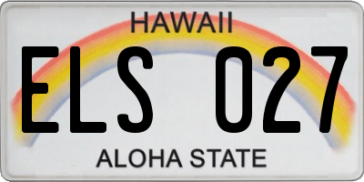 HI license plate ELS027