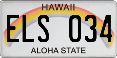 HI license plate ELS034