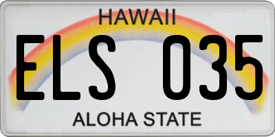 HI license plate ELS035