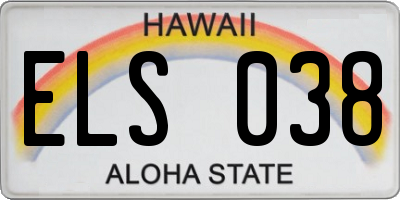 HI license plate ELS038