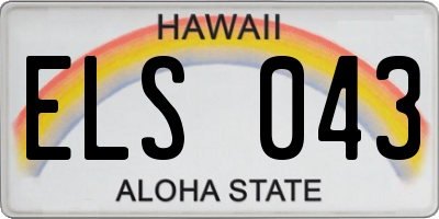 HI license plate ELS043