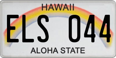 HI license plate ELS044