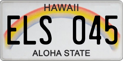 HI license plate ELS045