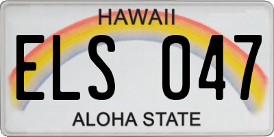 HI license plate ELS047