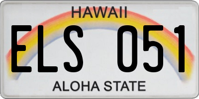 HI license plate ELS051