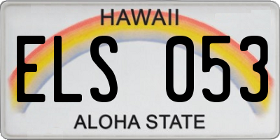 HI license plate ELS053