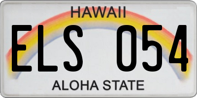 HI license plate ELS054