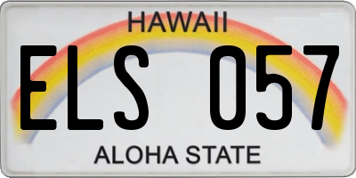 HI license plate ELS057