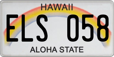HI license plate ELS058