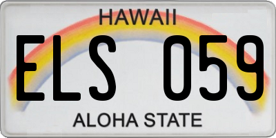 HI license plate ELS059