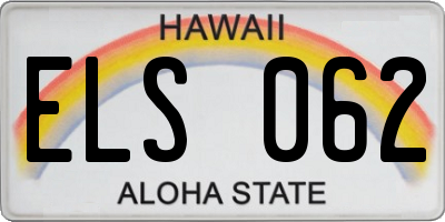 HI license plate ELS062