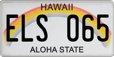 HI license plate ELS065
