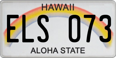 HI license plate ELS073