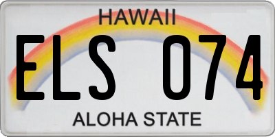 HI license plate ELS074
