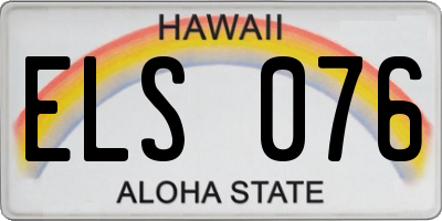 HI license plate ELS076