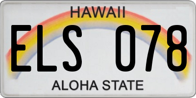 HI license plate ELS078