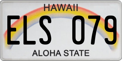 HI license plate ELS079