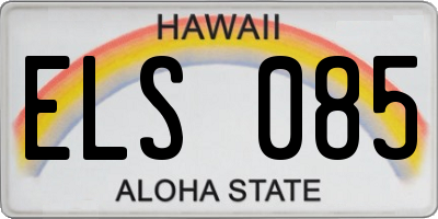 HI license plate ELS085
