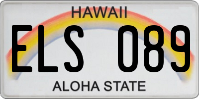 HI license plate ELS089