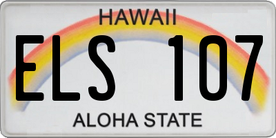 HI license plate ELS107