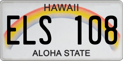 HI license plate ELS108