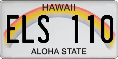HI license plate ELS110