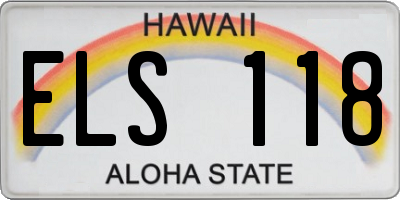 HI license plate ELS118