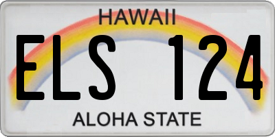HI license plate ELS124