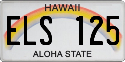HI license plate ELS125