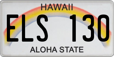 HI license plate ELS130