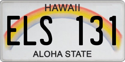 HI license plate ELS131