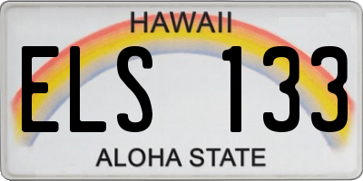 HI license plate ELS133