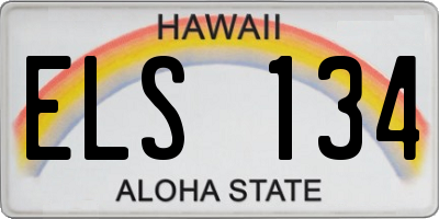 HI license plate ELS134