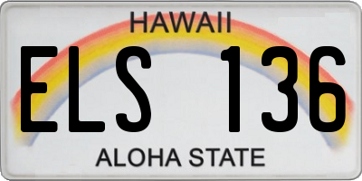 HI license plate ELS136