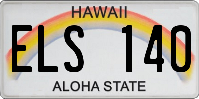 HI license plate ELS140