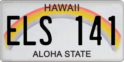 HI license plate ELS141