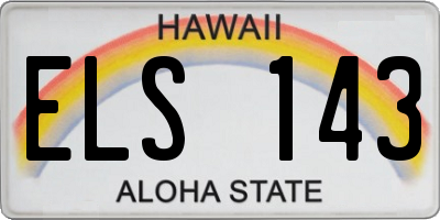 HI license plate ELS143