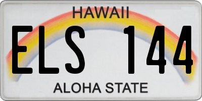 HI license plate ELS144