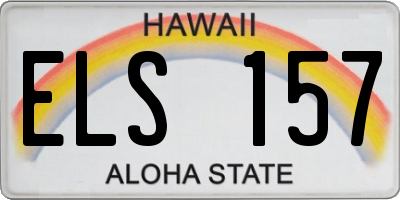 HI license plate ELS157