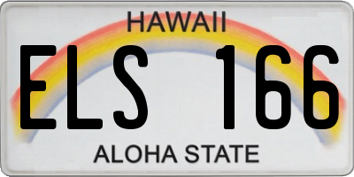 HI license plate ELS166