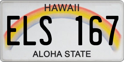 HI license plate ELS167