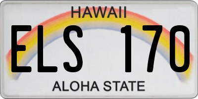 HI license plate ELS170