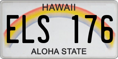 HI license plate ELS176