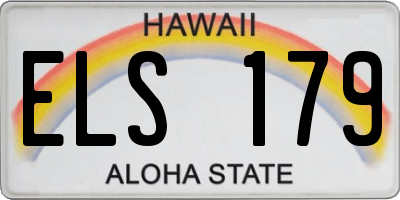 HI license plate ELS179