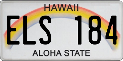 HI license plate ELS184