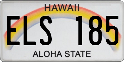 HI license plate ELS185