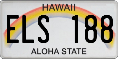 HI license plate ELS188