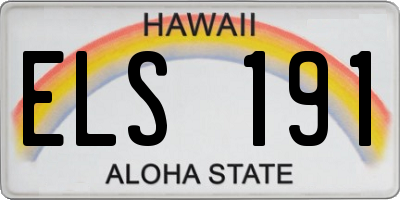 HI license plate ELS191